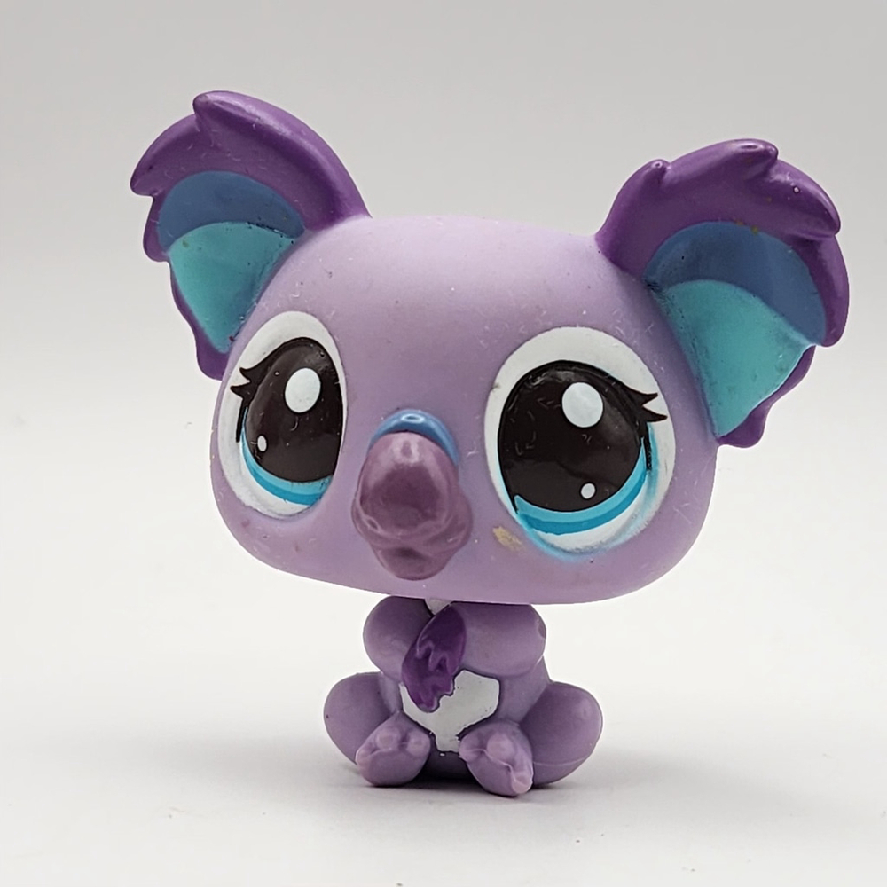 Littlest Pet Shop Authentic LPS #2501 Mommy Koala Purple White Aqua Eyes Hasbro